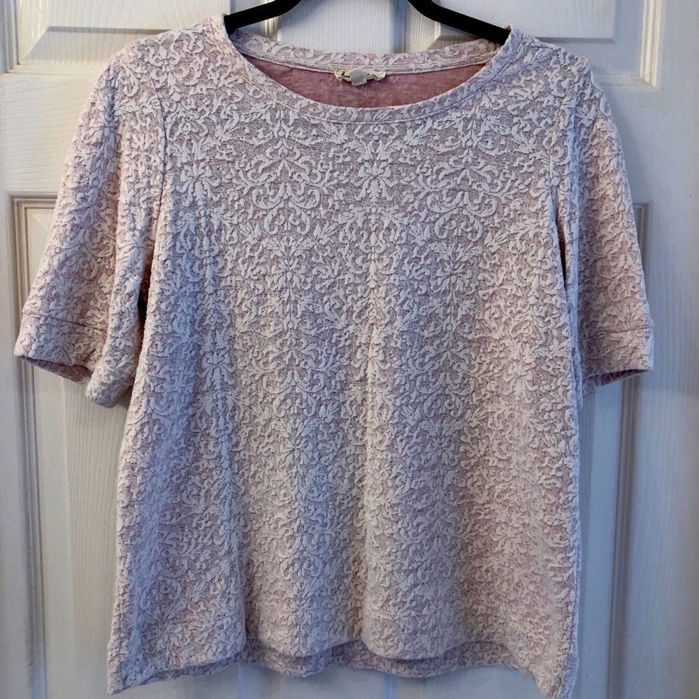 Pink and white shirt sleeve shirt size Large